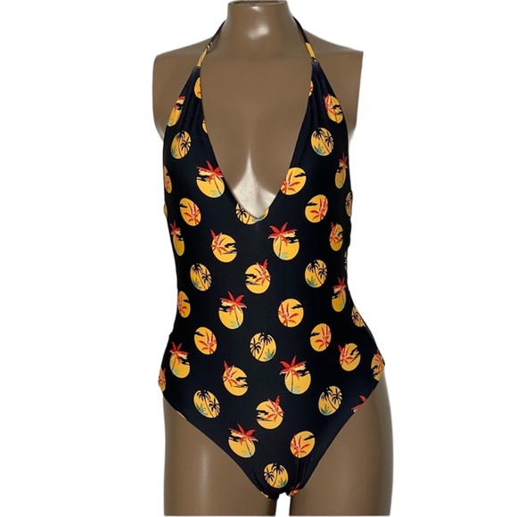 Onia Other - Onia Nina Deep V Halter Scoop Back Hawaii Swimsuit